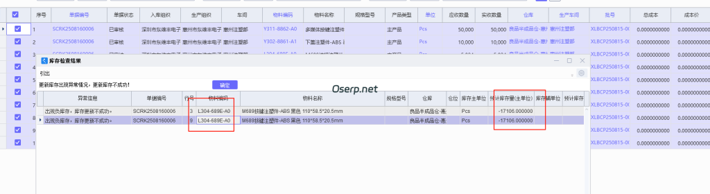 图片[1]-反审生产入库单提示 负库存 处理方法-oserp