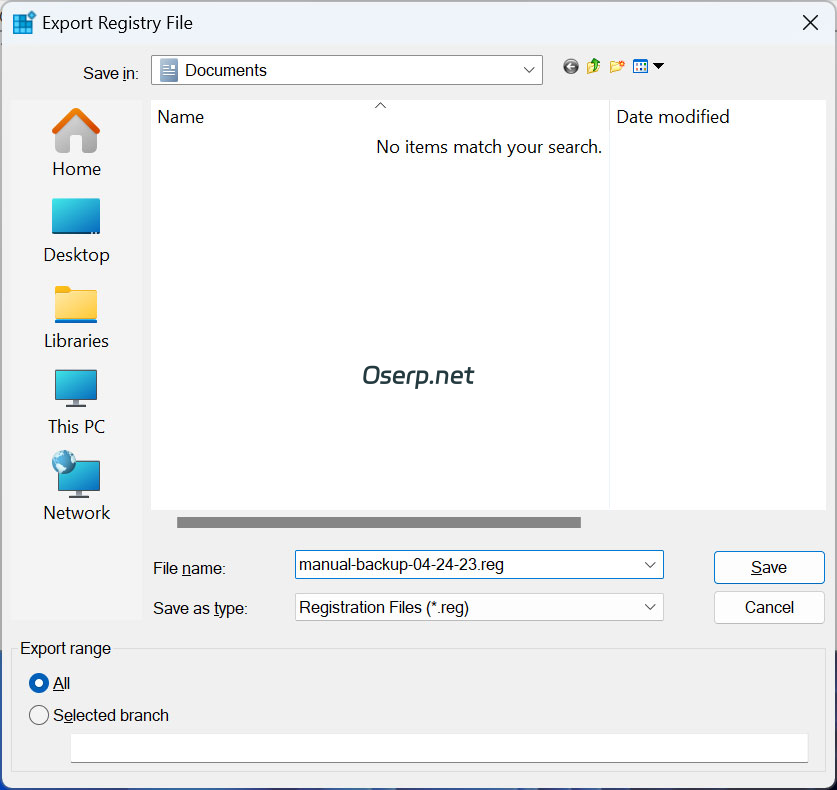 将 Windows 注册表备份到文件